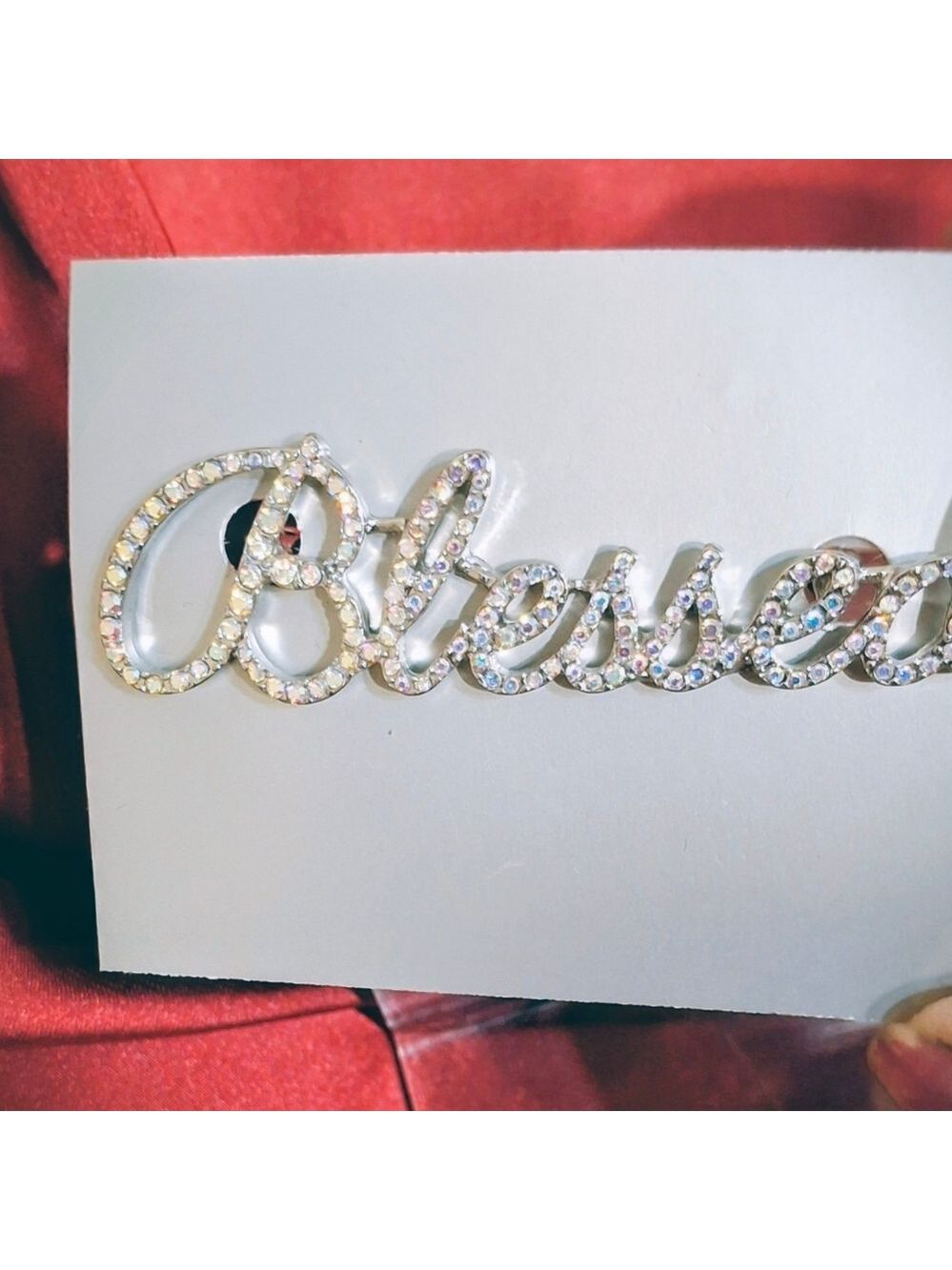 Blessed Rhinestone brooch New - Picture 3 of 5